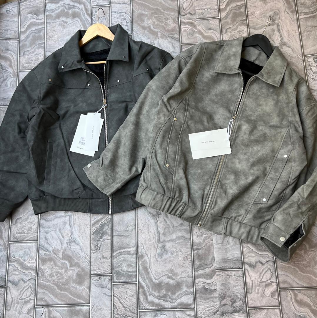 Faux-suede bomber jackets
